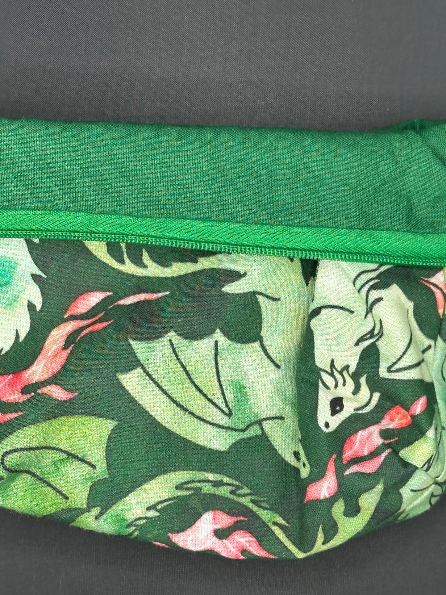 green dragons on dark green background
