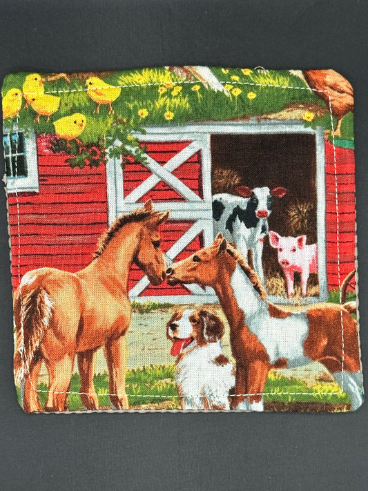 farm scene with colts