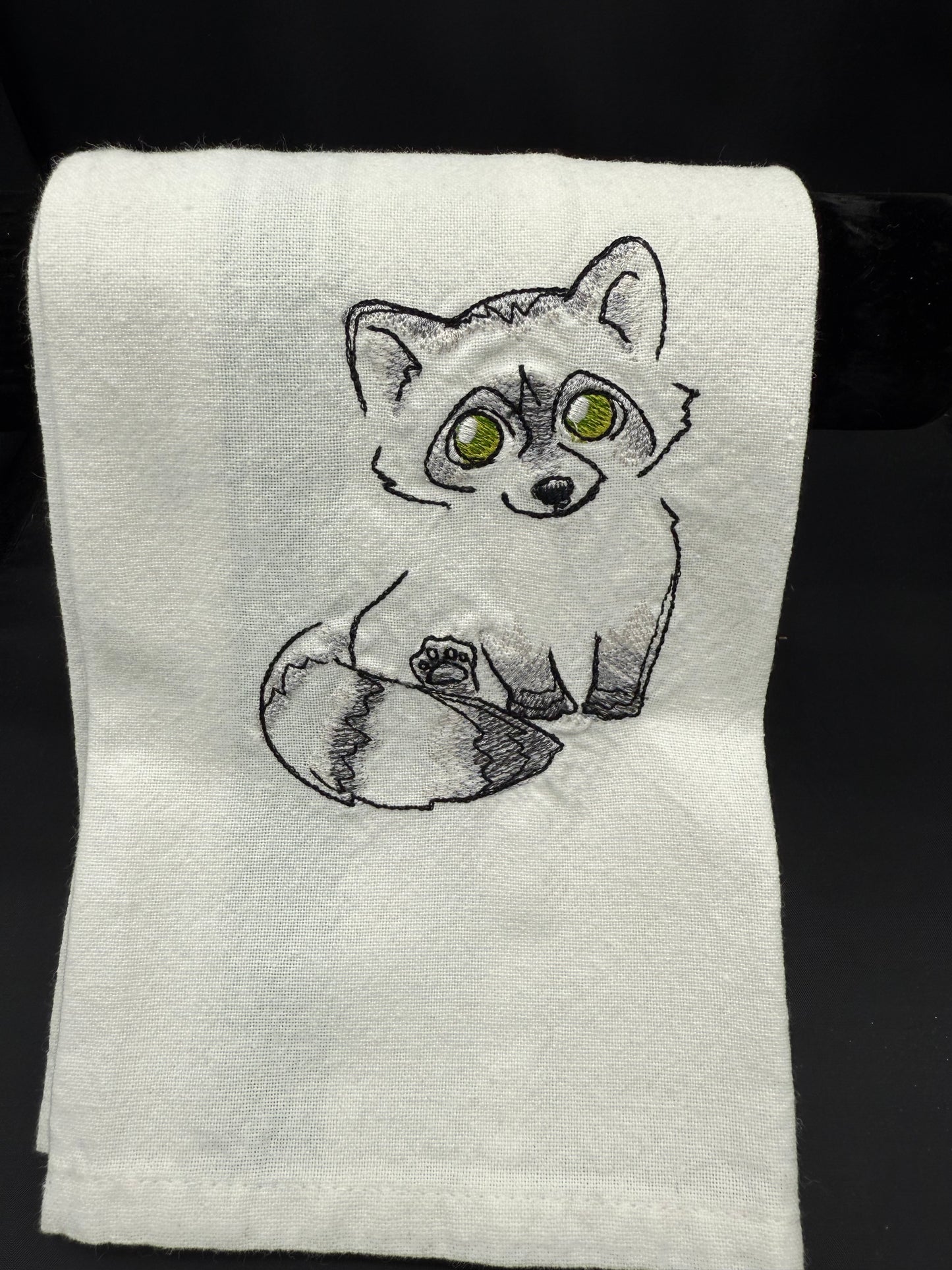 raccoon outline towel