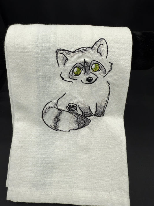 raccoon outline towel