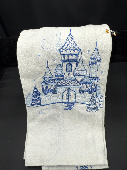 winter castle outline towel