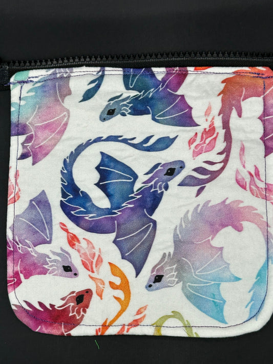 Dragons  multi-color 7" purse flap