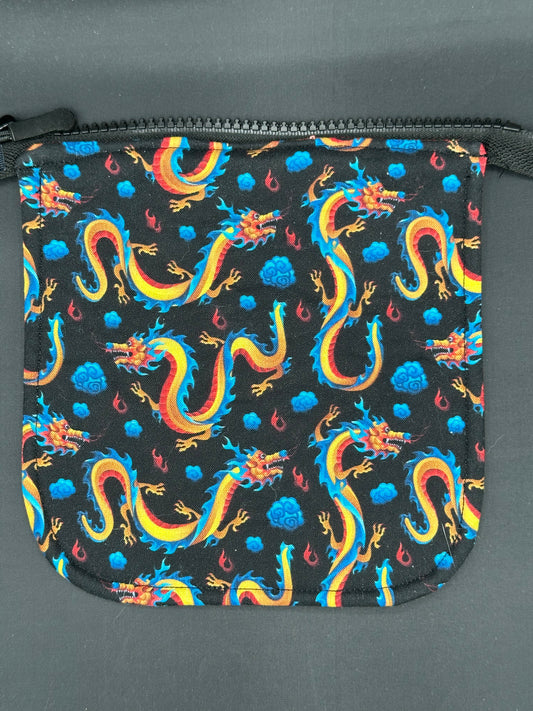 multi-color Chinese Dragons  7" purse flap
