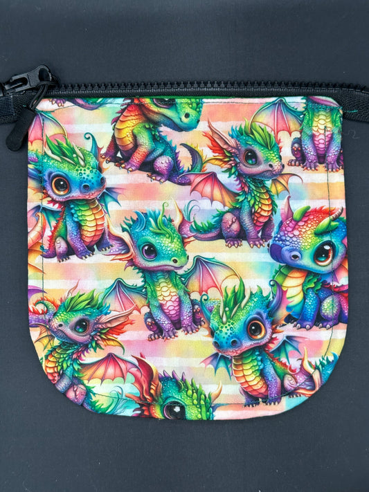 Cute colorful little Dragons  7" purse flap