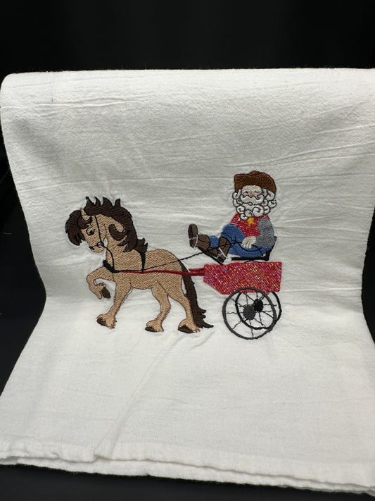 Santa - Horse & cart Towel