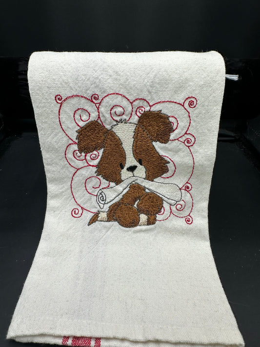 brown dog & paper - mylar towel