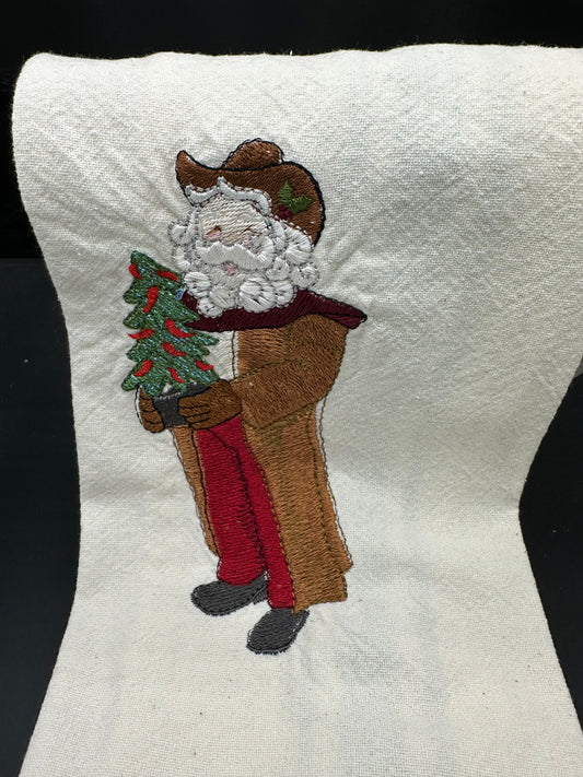 Santa & jalapeno tree towel