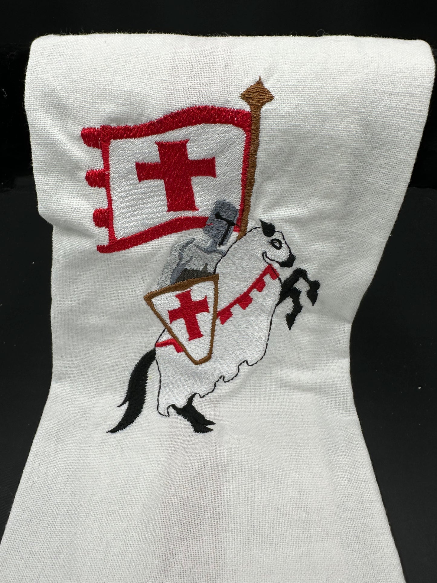 Templar knight on horse towel