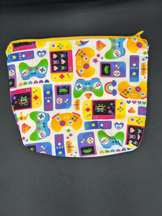 colorful game controller zipper pouch