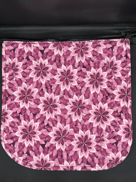 burgundy flower pattern 12" purse flap