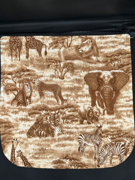 safari animals 12" purse flap