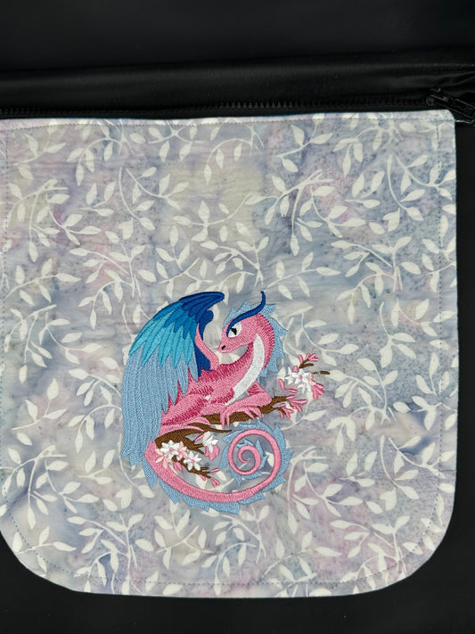 Embroidered Dragon - Spring 12" purse flap