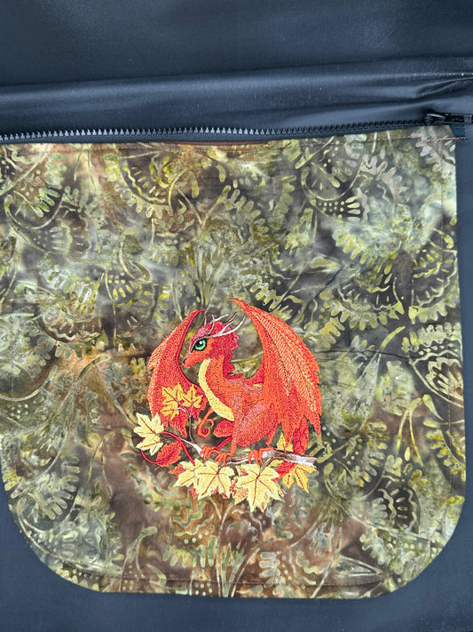 Embroidered Dragon - Fall 12" purse flap