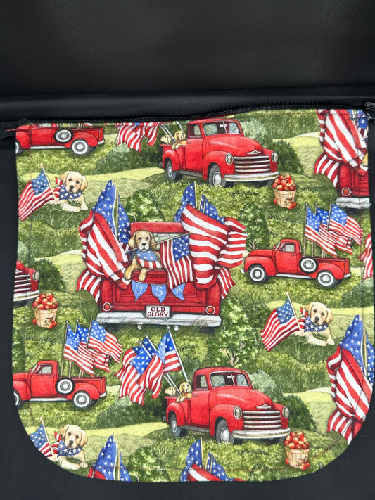 Dogs - USA 4th of July - 12" purse flap