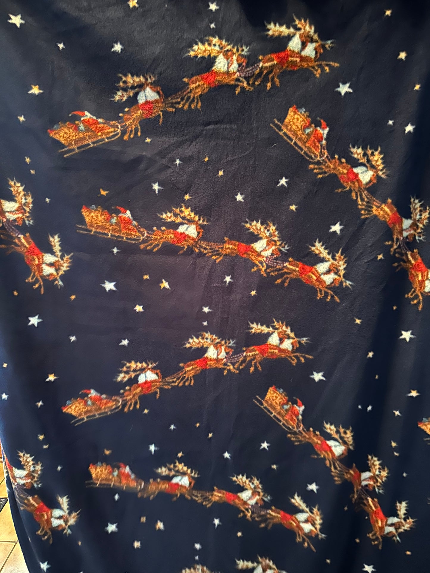 Santa scene fleece blanket