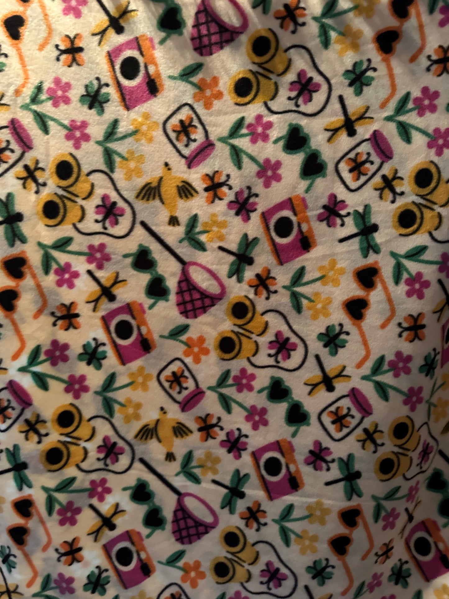 outdoors and lady bugs fleece blanket