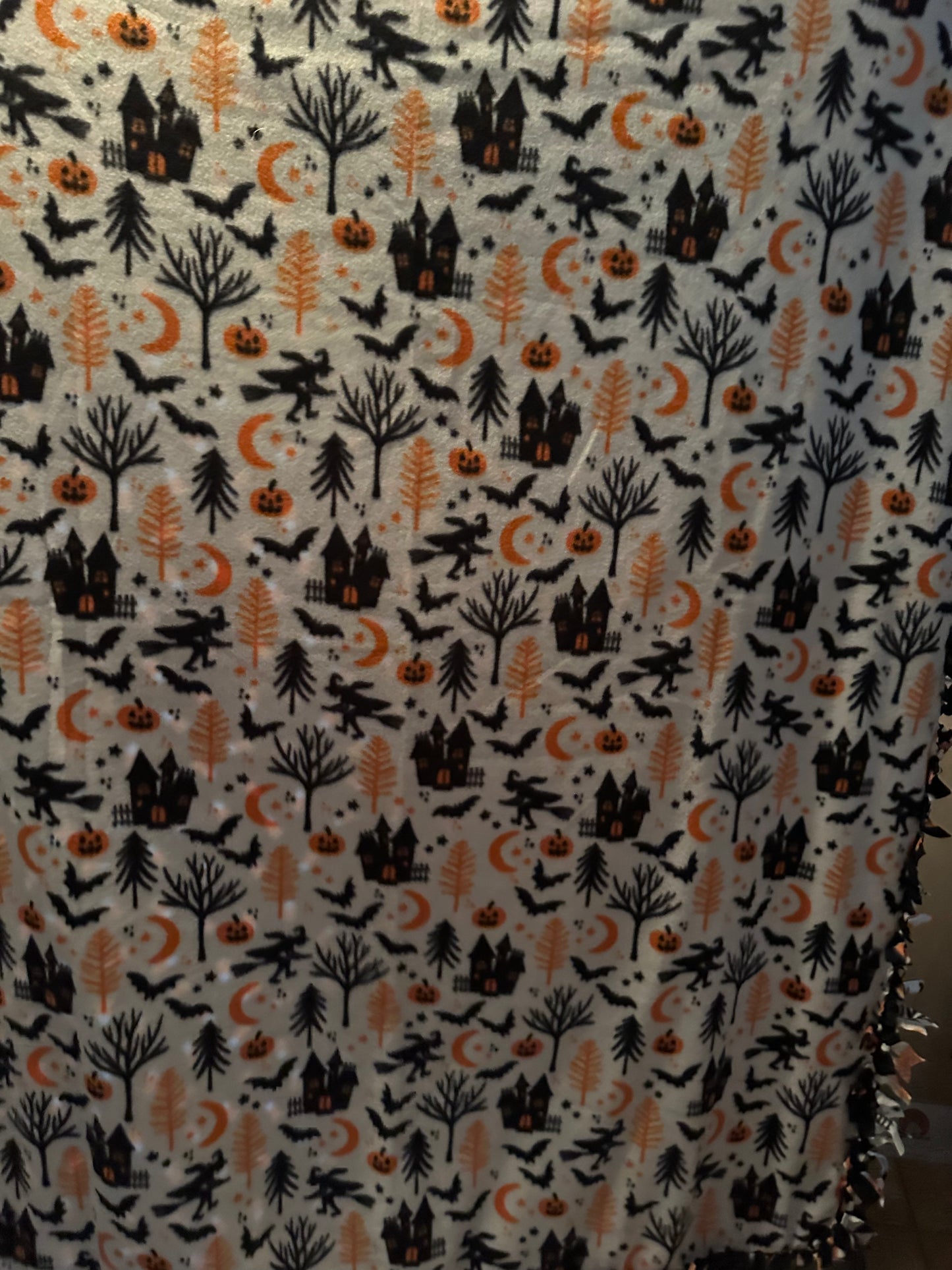 halloween - witches and candy corn fleece blanket