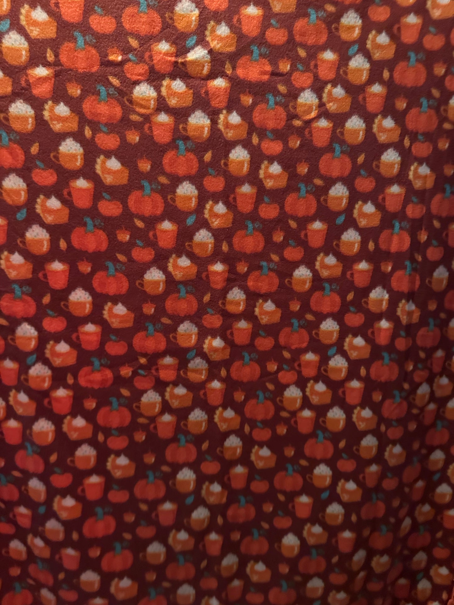 pumpkin and fall drink fleece blanket