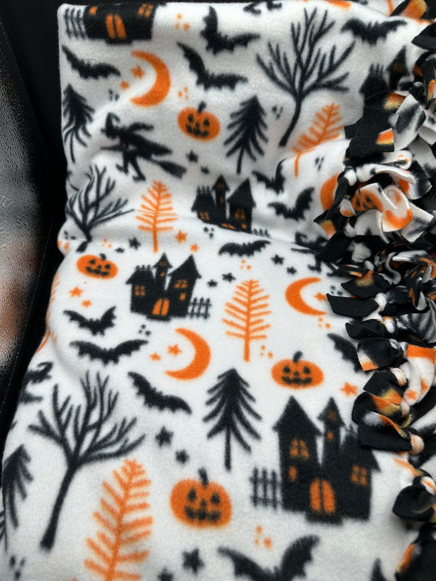 halloween - witches and candy corn fleece blanket