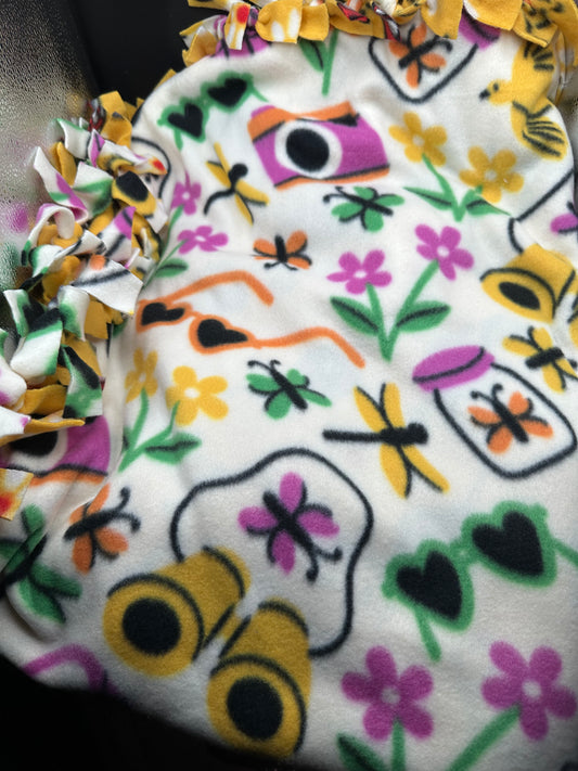 outdoors and lady bugs fleece blanket