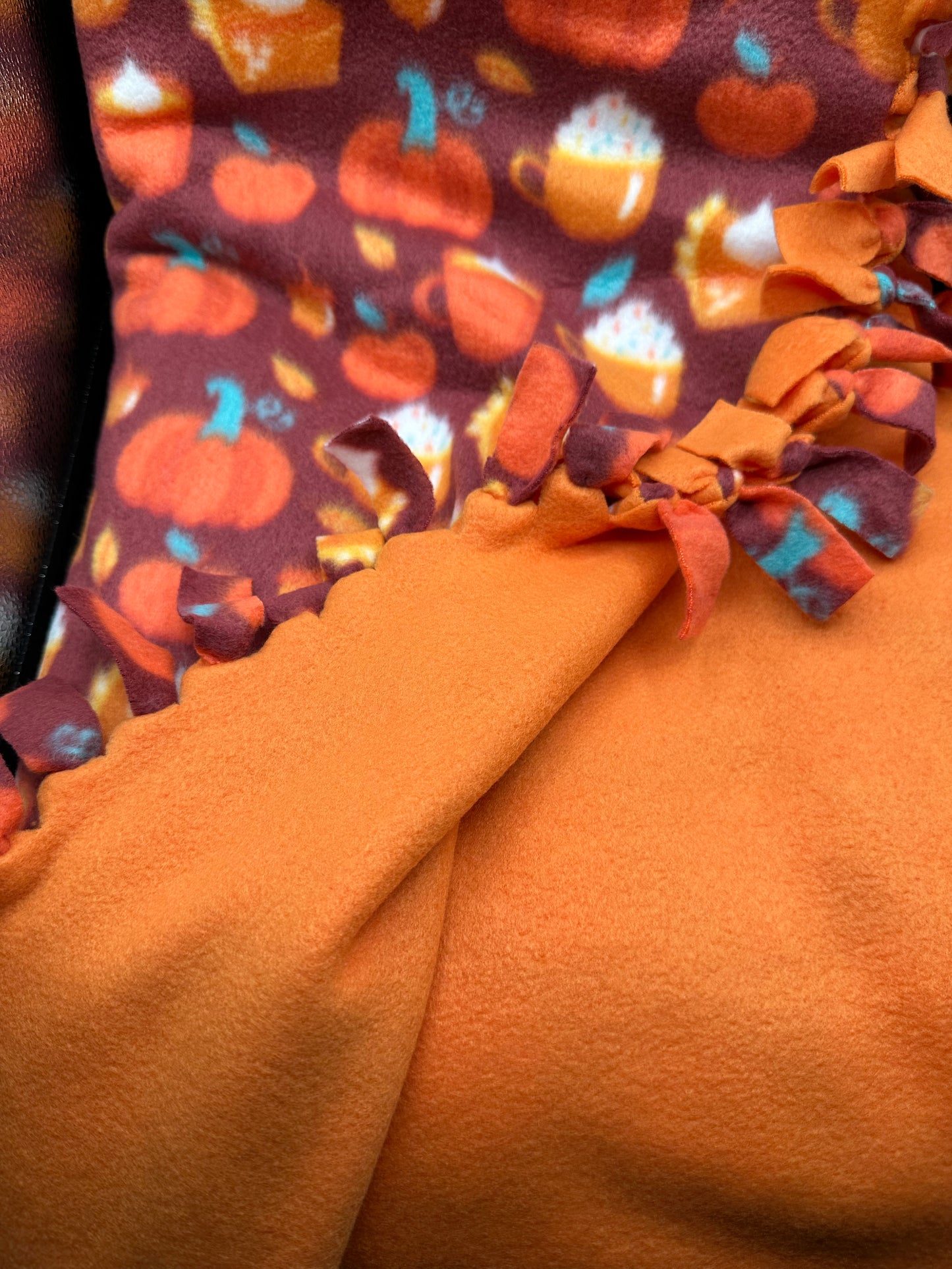 pumpkin and fall drink fleece blanket