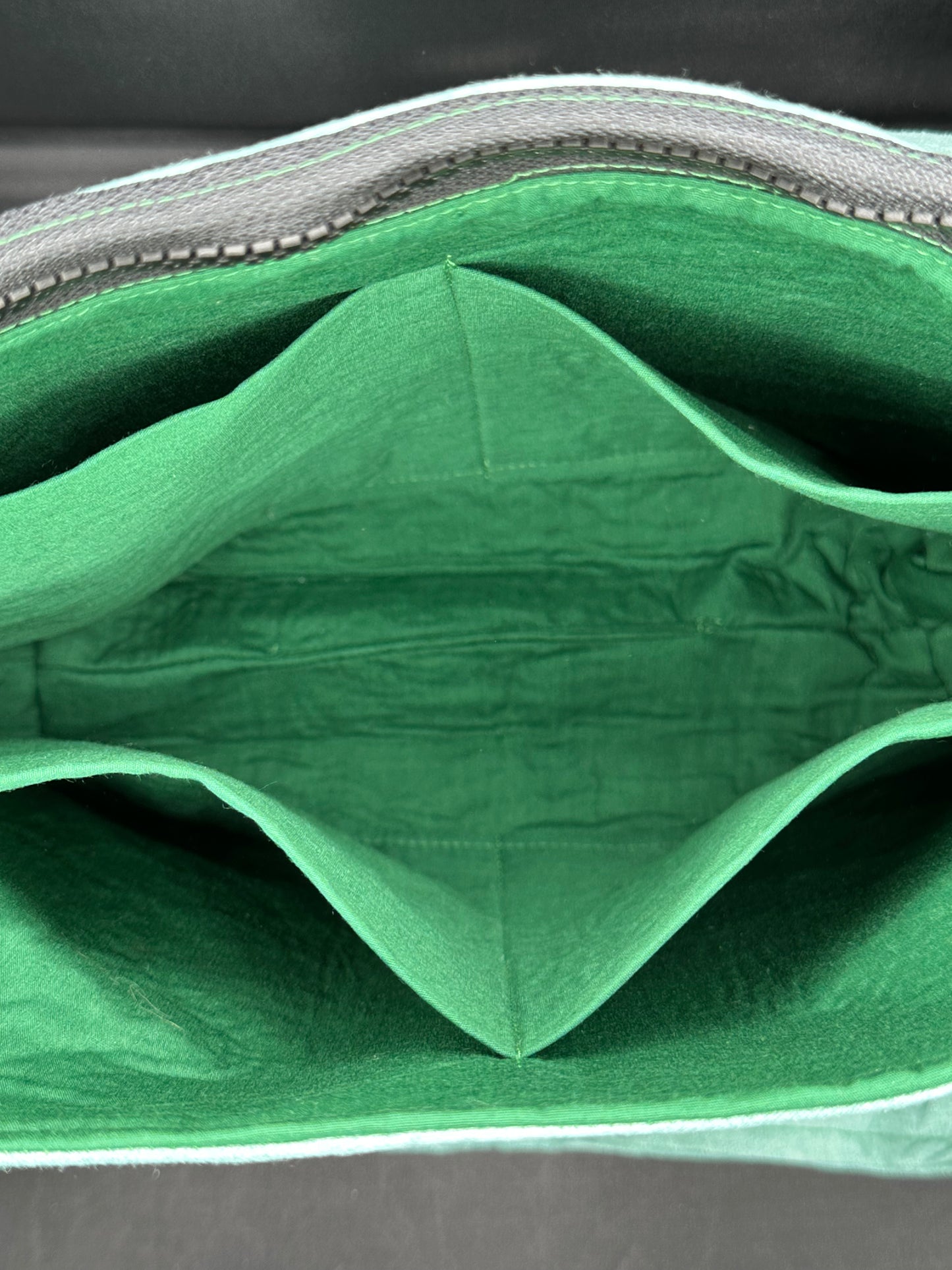 light green 12" messenger bag