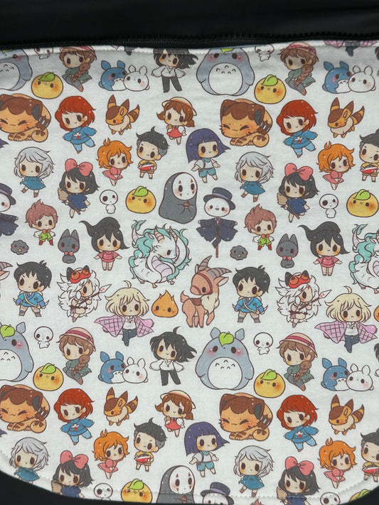 studio ghibli - white 12" purse flap