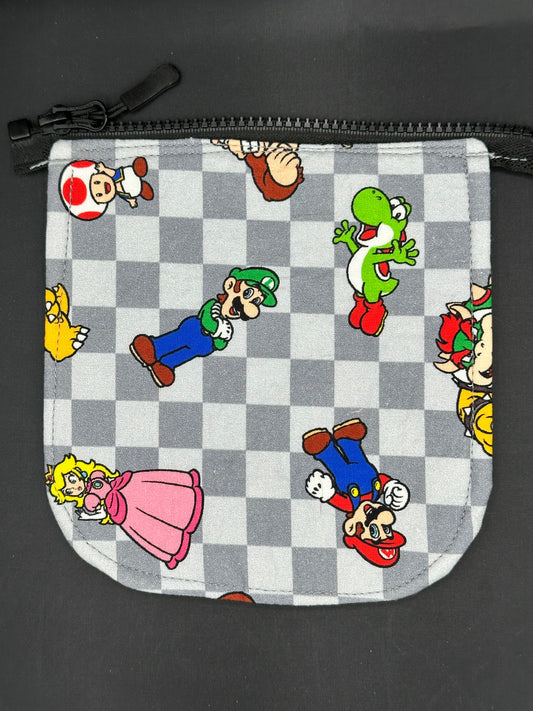 mario - grey check 7" purse flap