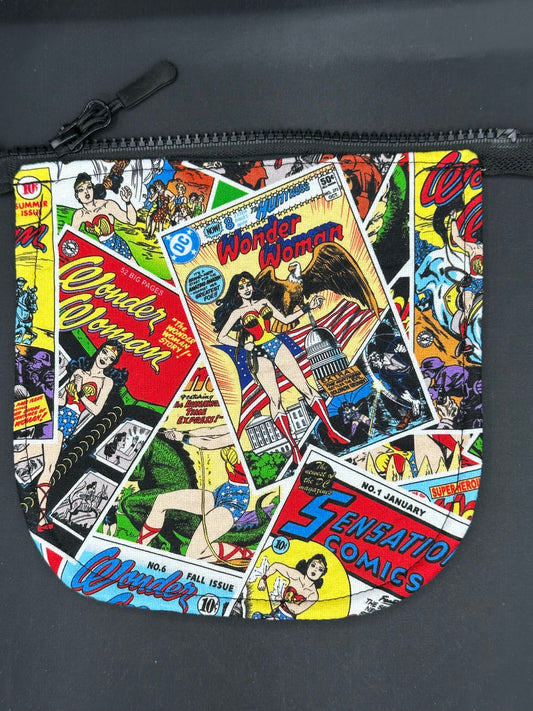wonder woman comic 7" purse flap