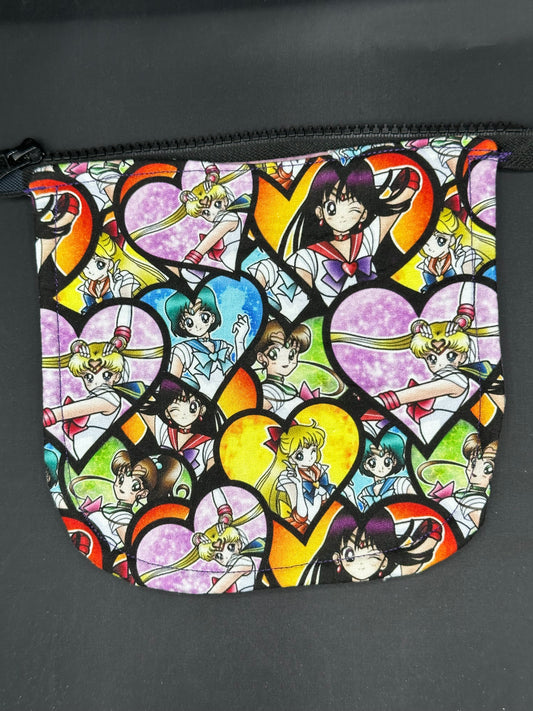 Sailor Moon - hearts 7" purse flap