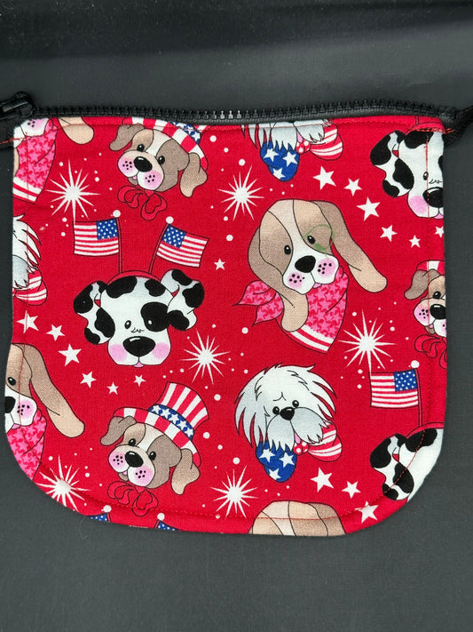 4th July dogs 7" purse flap