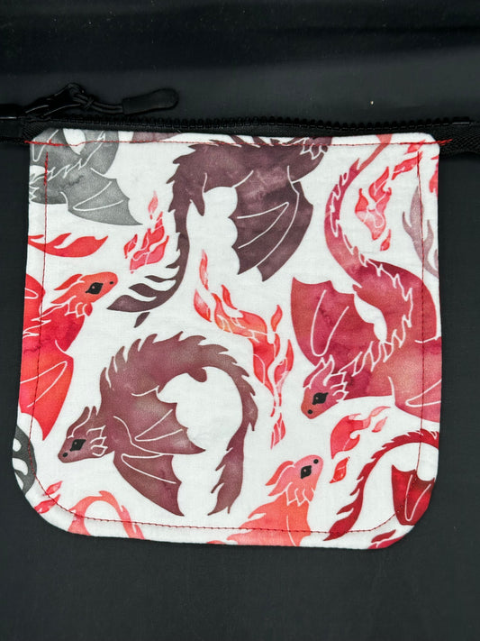 dragons - red and grey 7" purse flap