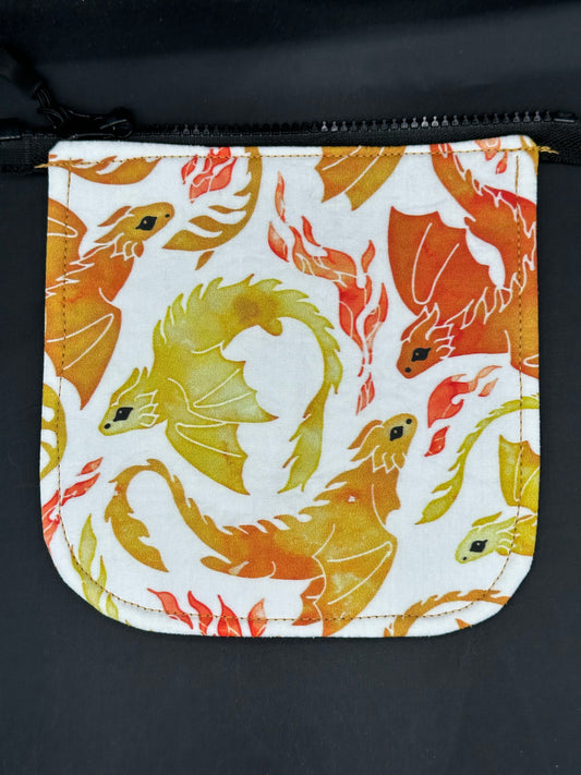 dragons - yellow and orange 7" purse flap