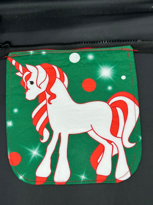 Christmas unicorn 7" purse flap