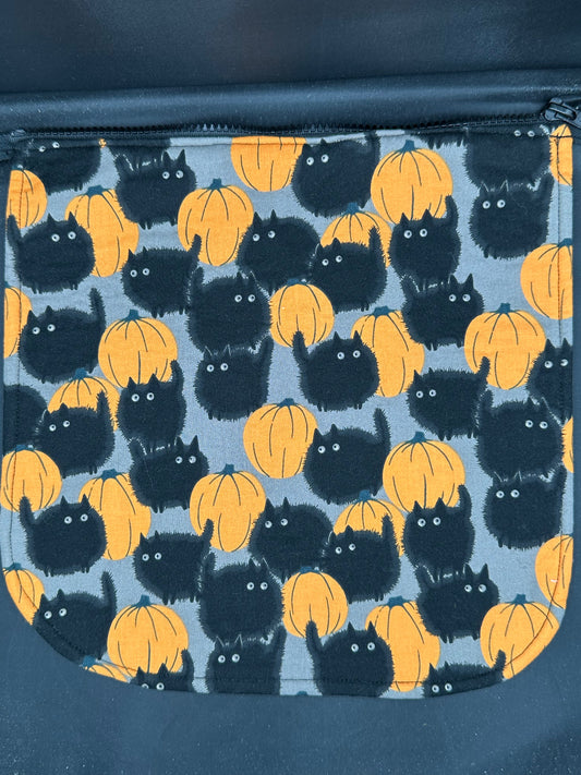 cat and pumpkins 12" purse flap