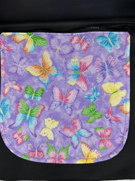 butterflies on purple background - 12" purse flap