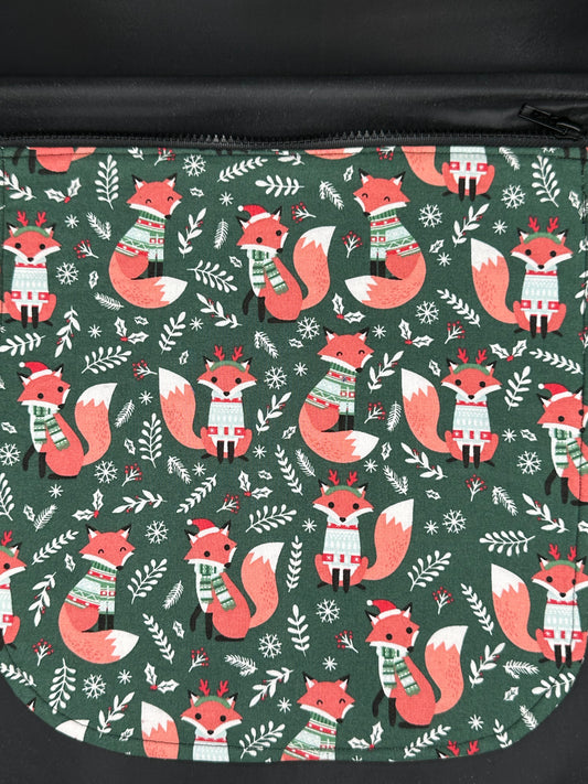 fox at Christmas 12" purse flap