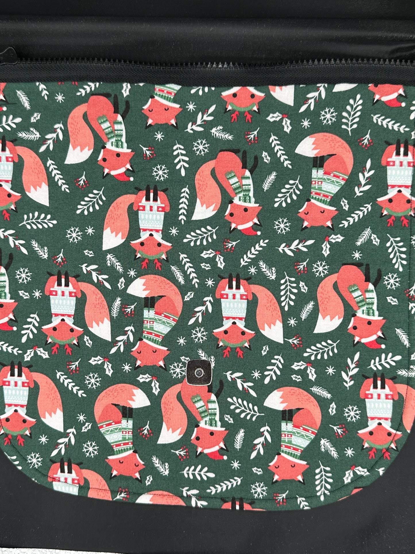 fox at Christmas 12" purse flap