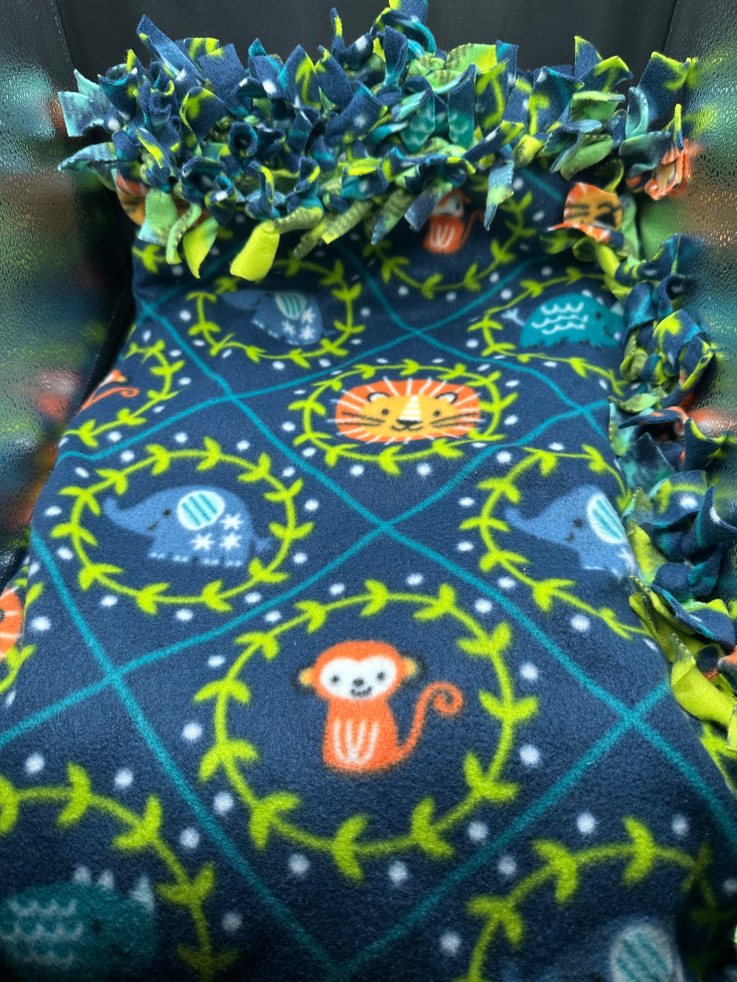 cute wild animal heads fleece blanket