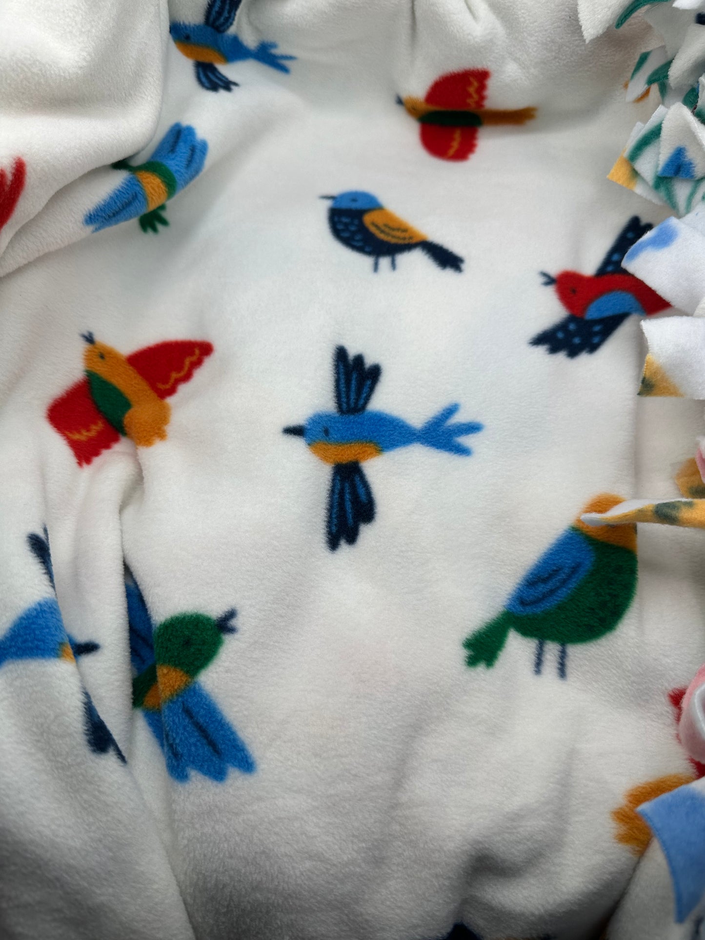 gardening and birds fleece blanket