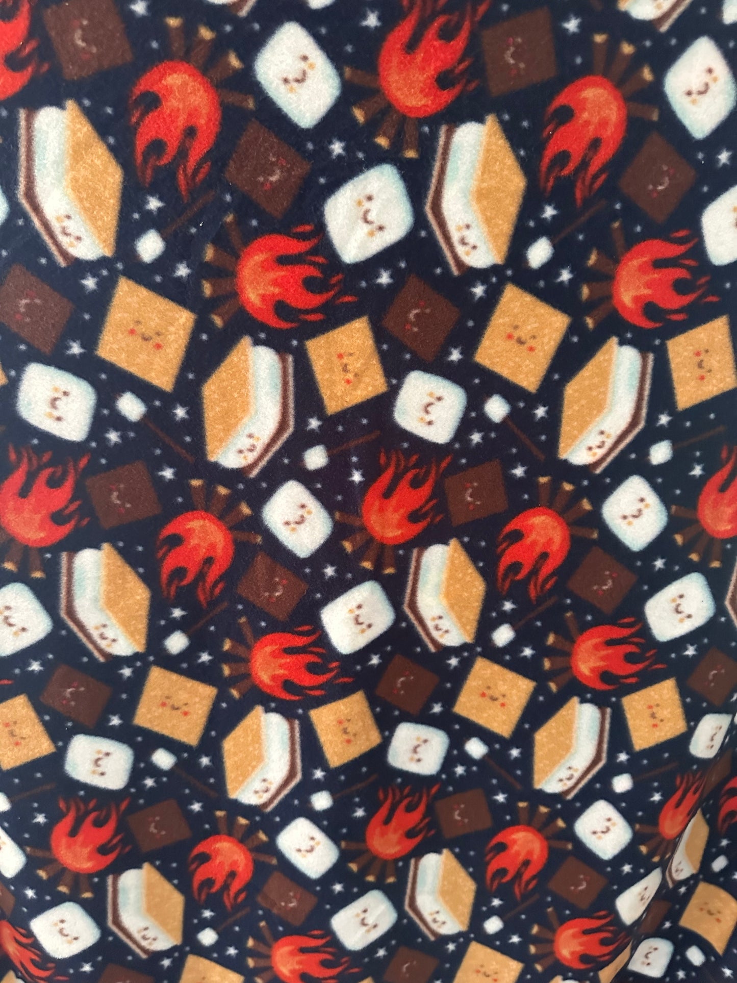 smores/camping fleece blanket