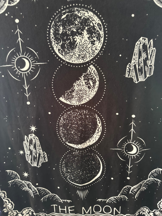 moon phases fleece blanket