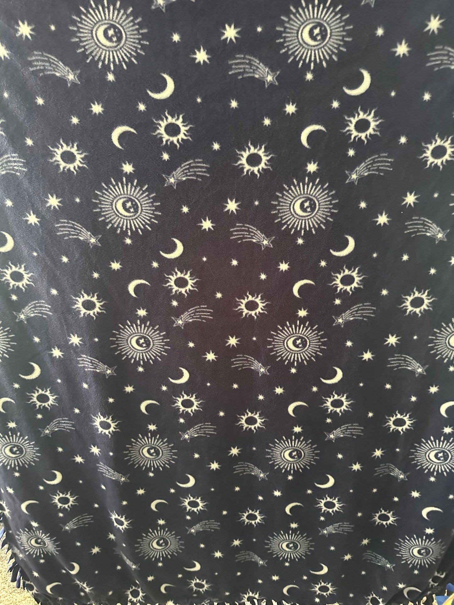 moon phases fleece blanket