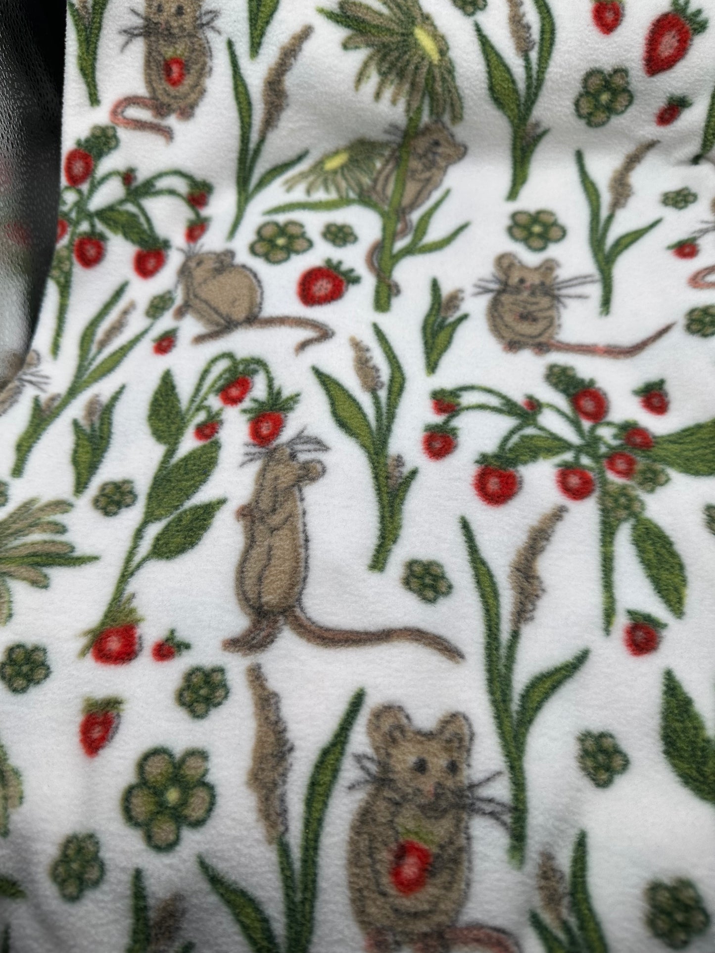 mice & strawberries fleece blanket