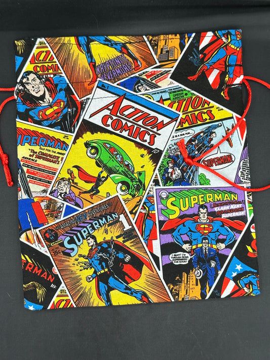 Superman comic draw string bag