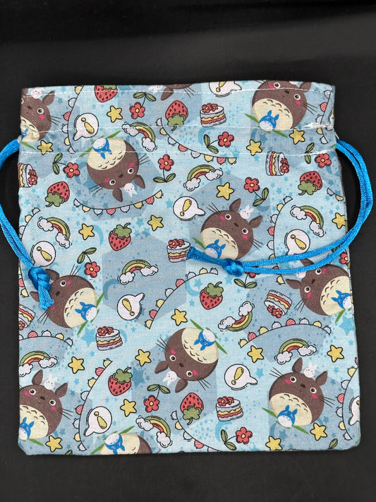 Studio Ghibli - totoro on blue draw string bag