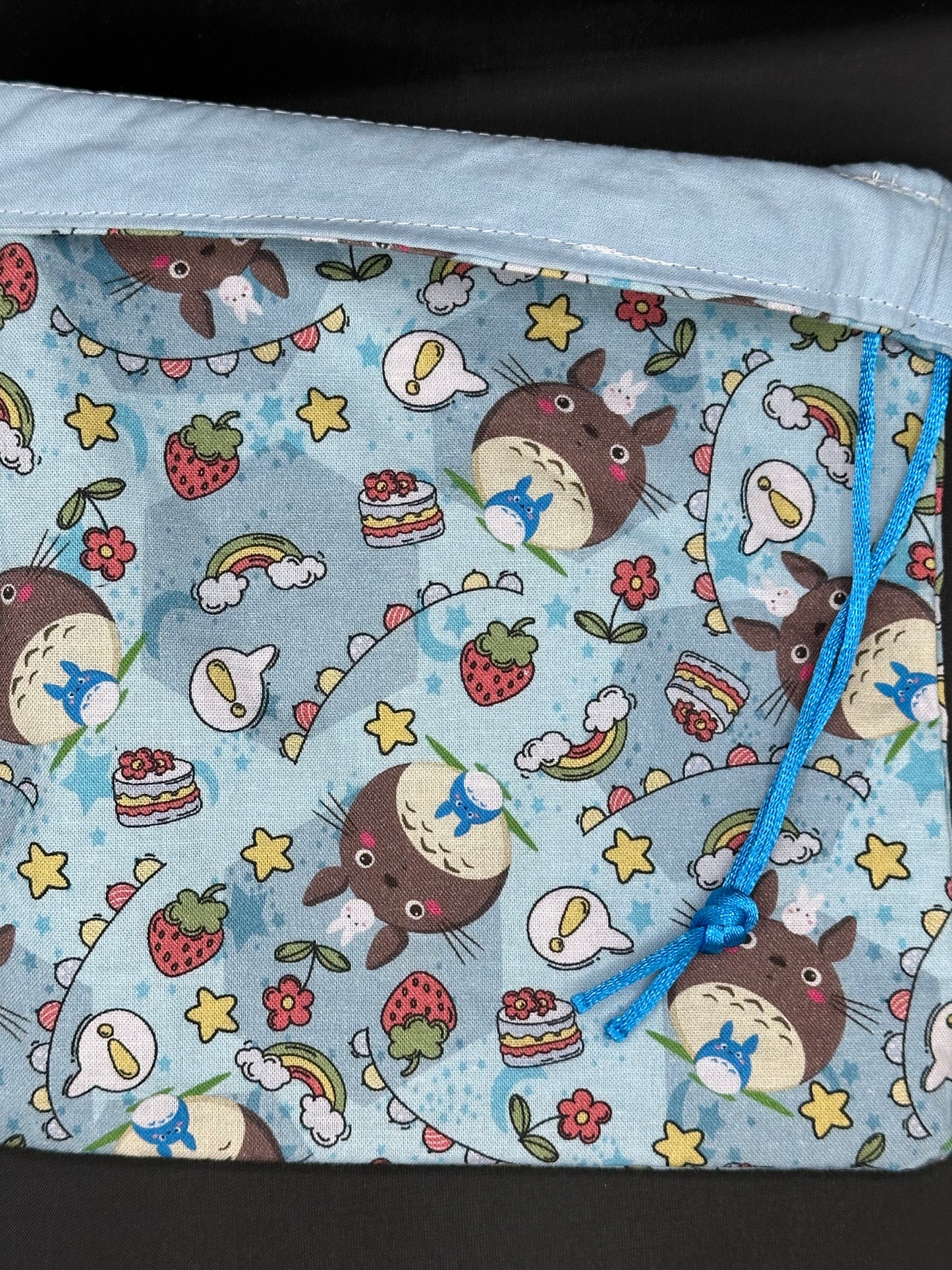 Studio Ghibli - totoro on blue draw string bag