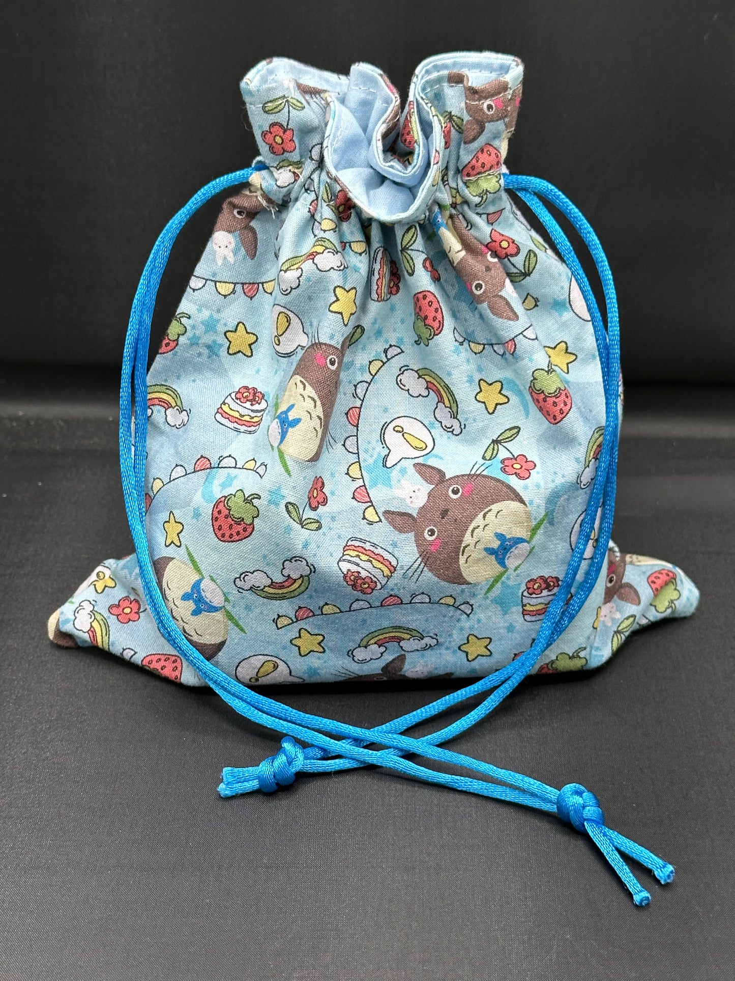 Studio Ghibli - totoro on blue draw string bag
