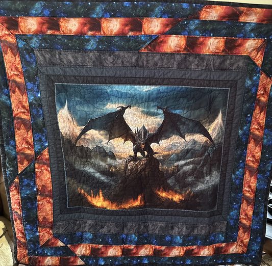 Dragon with fire Quilt