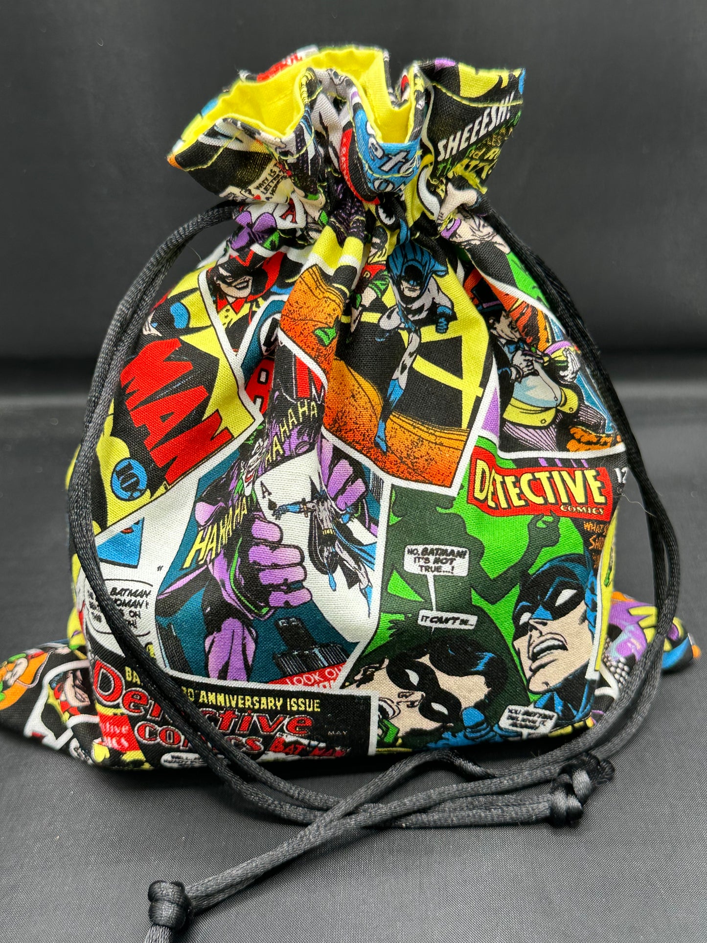 Batman comic draw string bag